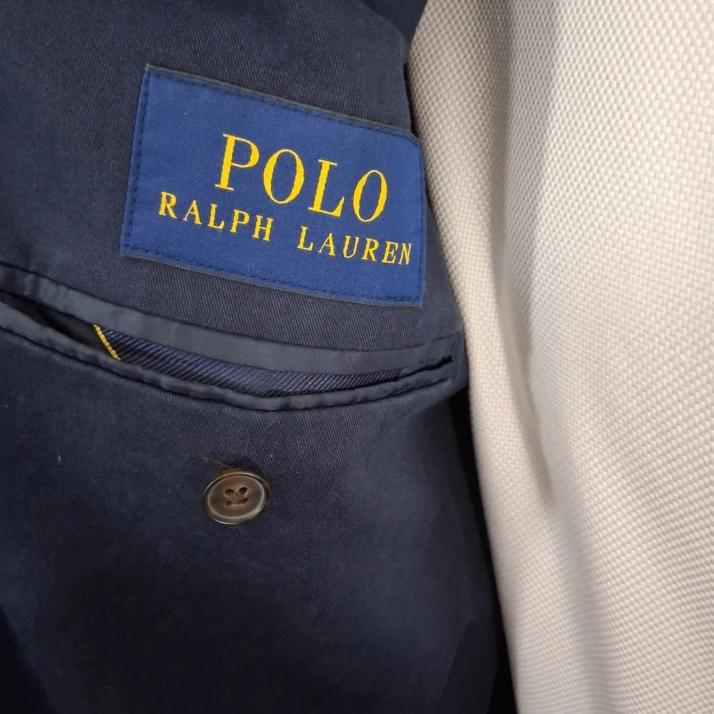 Polo Ralph Lauren Blazer XXL 46R Blue Unstructured Cotton Sport Coat Double Vent
